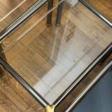 Orsenigo Italy nesting tables - clear glass and smoked glass
