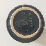 Longwy, Louis Valenti Black vase decorated with tiger lilies in polychrome enamels