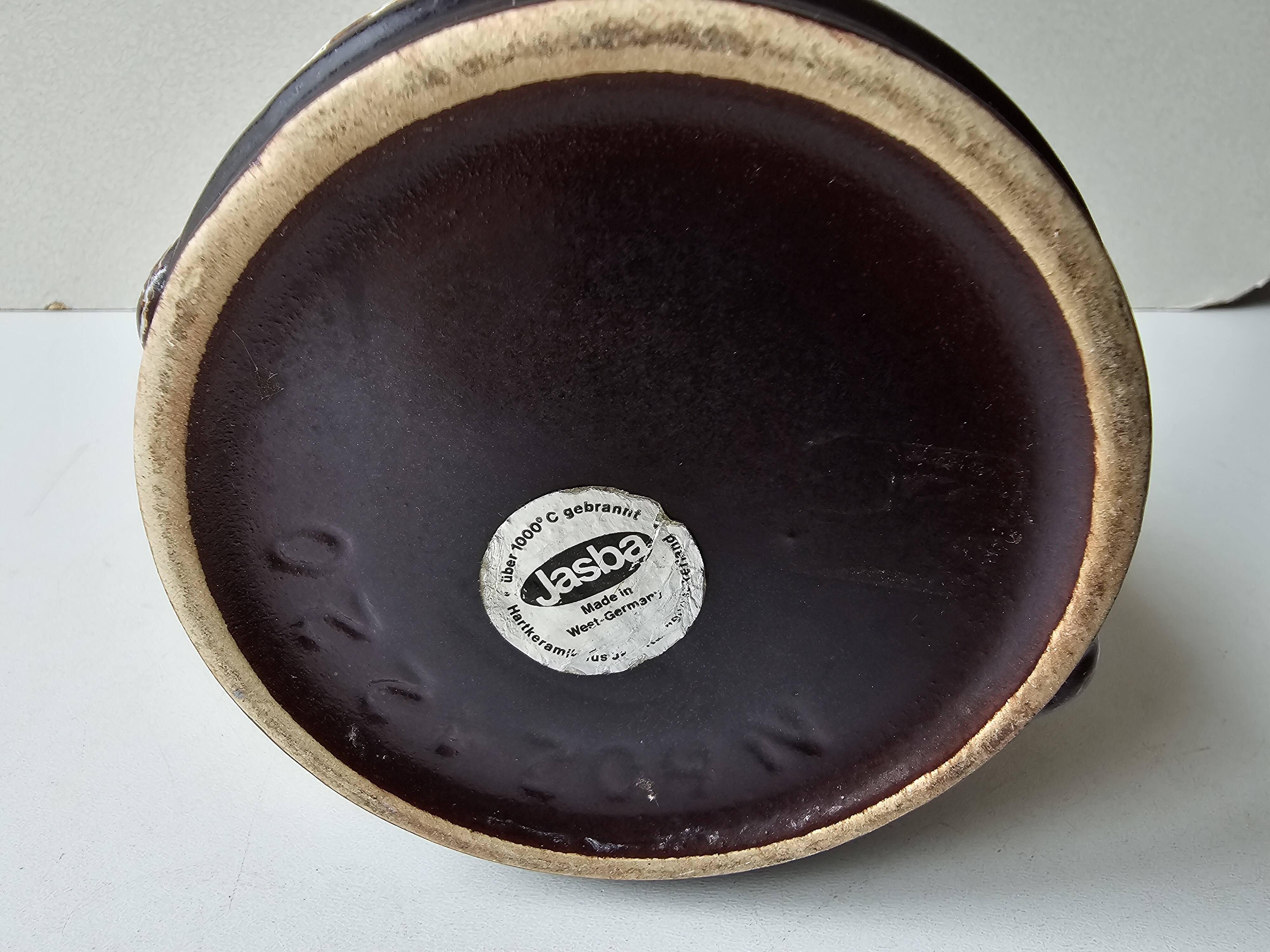 Vintage ceramic vase with handle - Jasba Keramik