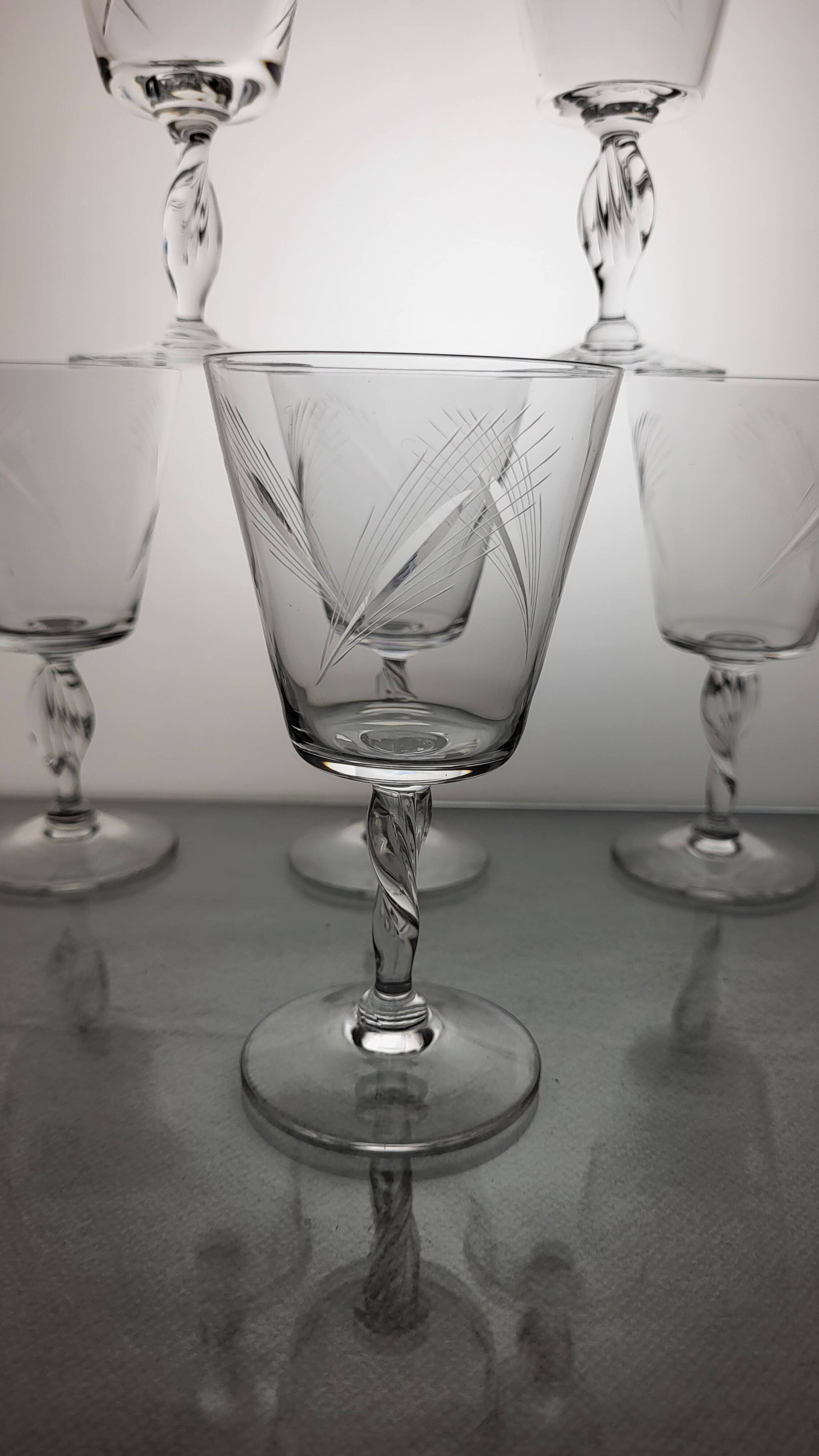 6 crystal wine glasses from the 60s (wheat)