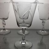 6 crystal wine glasses from the 60s (wheat)