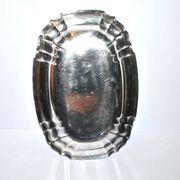 WMF Oval dish vintage tray in silver metal - scalloped net model 34cm