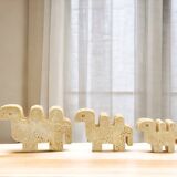 Family of 3 camels in travertine by Fratelli Mannelli