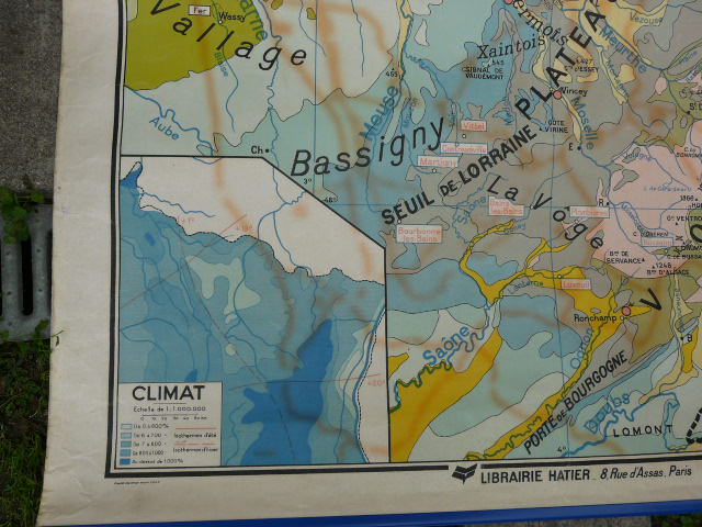 School poster Hatier north region east economic and physical map