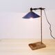 Industrial desk lamp with cobalt blue enamel shade - 1950s