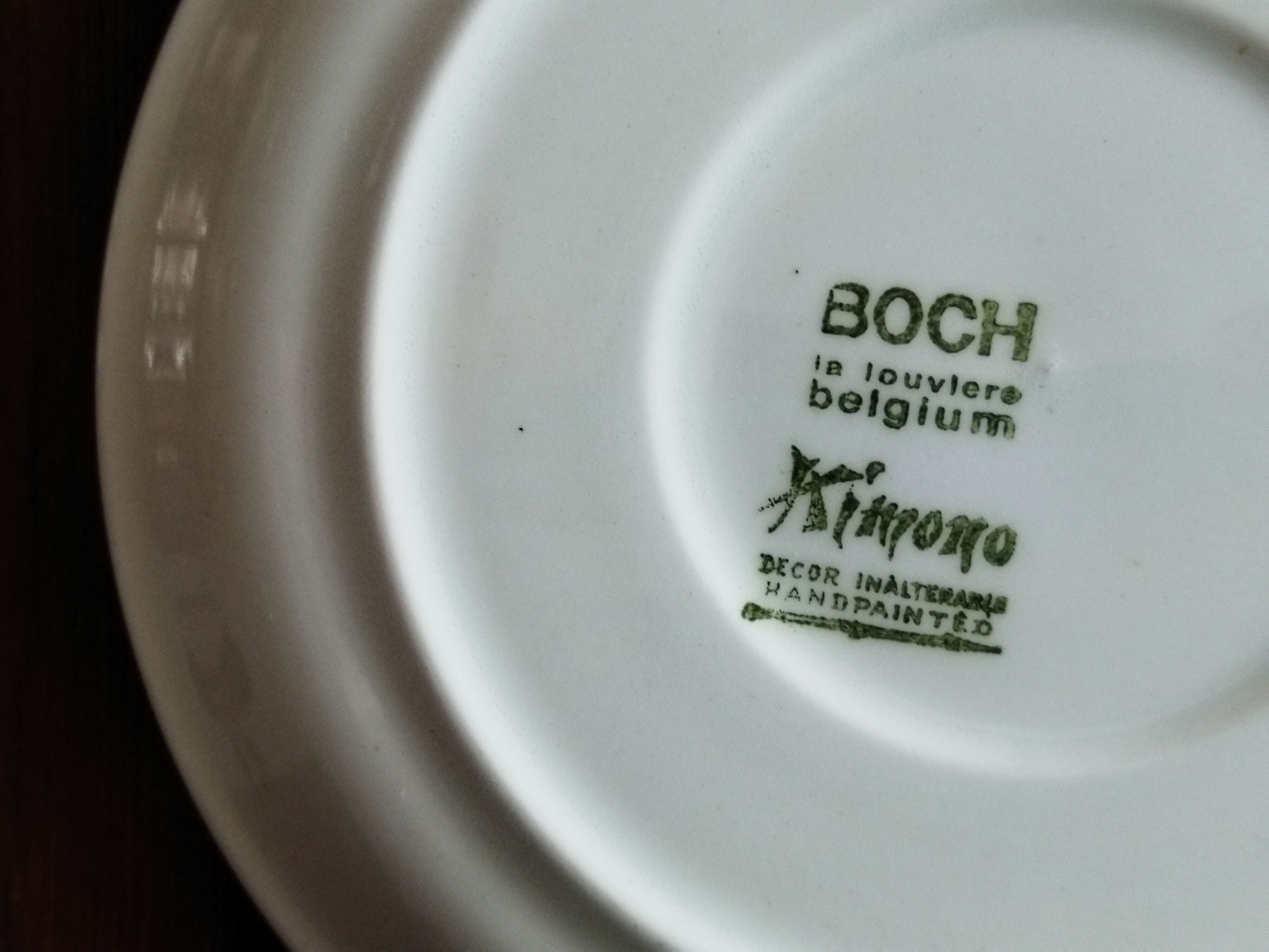 6 cups and cake plates Kimono Boch La Louvière