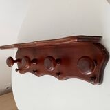 Vintage wall-mounted coat rack in solid oak