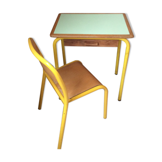 School desk and chair