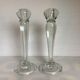 Pair large glass candle holders