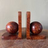 Art Deco bookends in elm burl