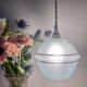 Vintage art deco tulip pendant light in blue and gold glass