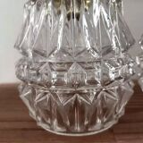 Pair of ceramic and glass wall sconces