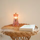 Lampe à poser en verre ciselé rose
