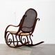 Curved wooden rocking chair Art Nouveau Jugendstil by Fischel, Austria, 1910s