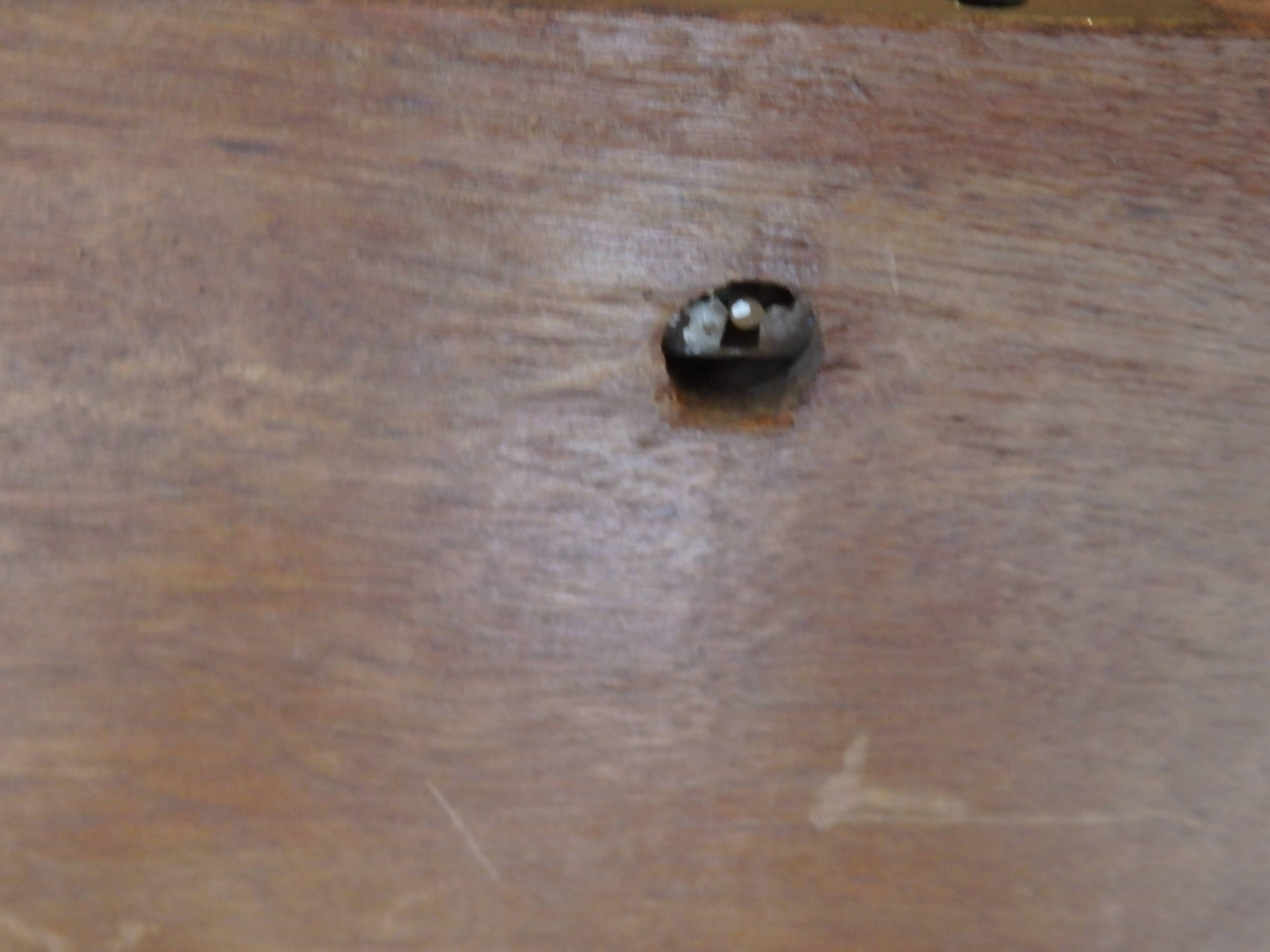 Old military travel trunk with oak key and label