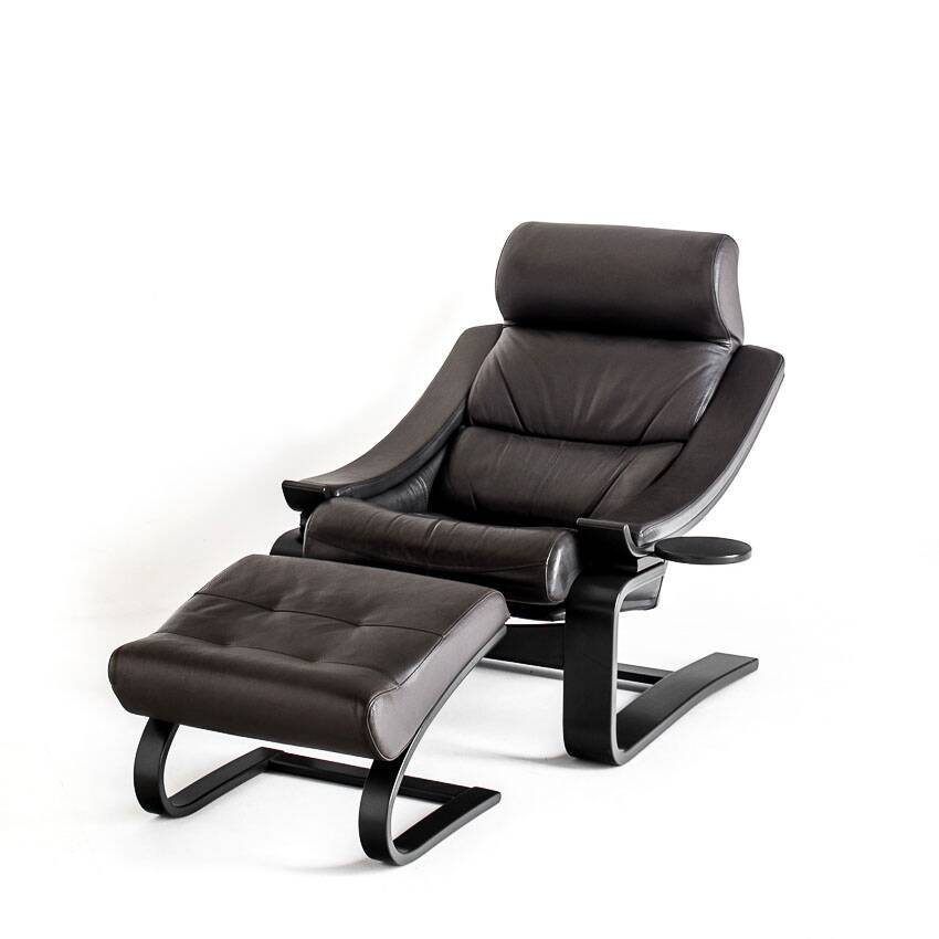 Kroken armchair + pouf designed by Ake Fribytter, published by Roche Bobois. France, 2000s.