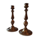 Lot of 2 old bronze candlesticks