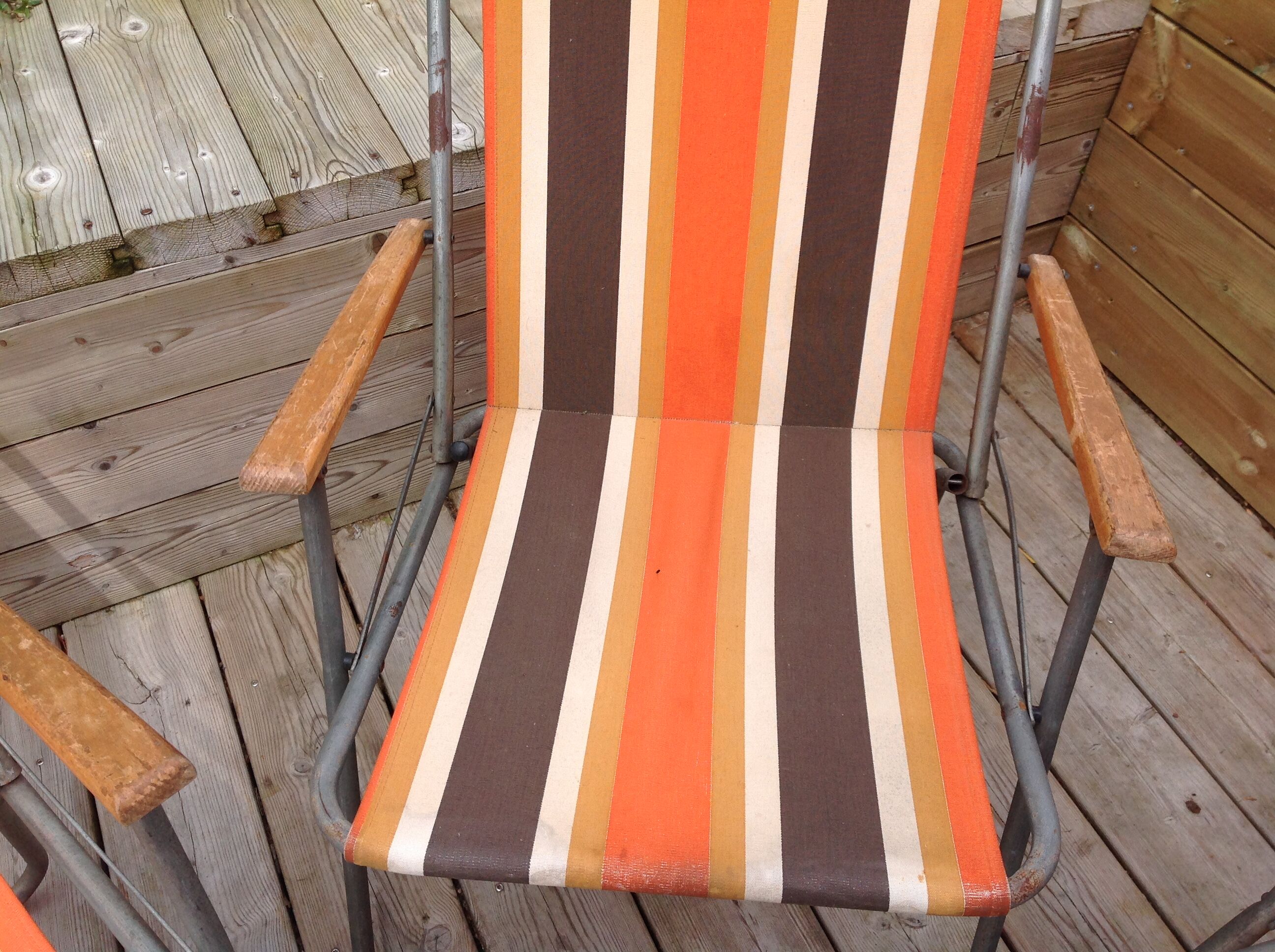 4 vintage camping armchairs