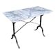 Grey marble bistro table with black cast iron ☐ 110 x 60 cm