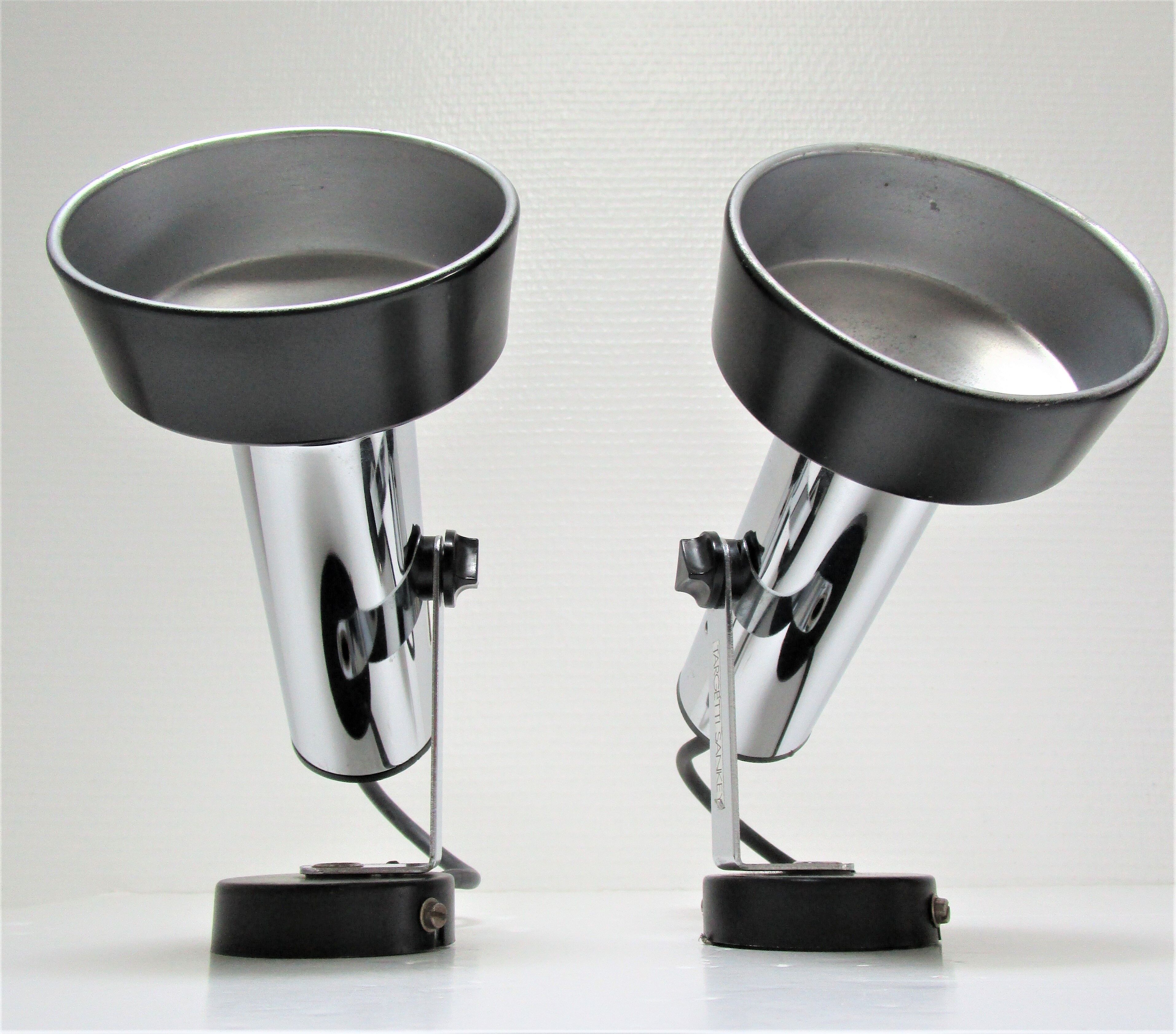 Pair of spots Targetti Sankey stainless chrome 190s