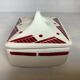 Burgundy geometric patterned catchall tray