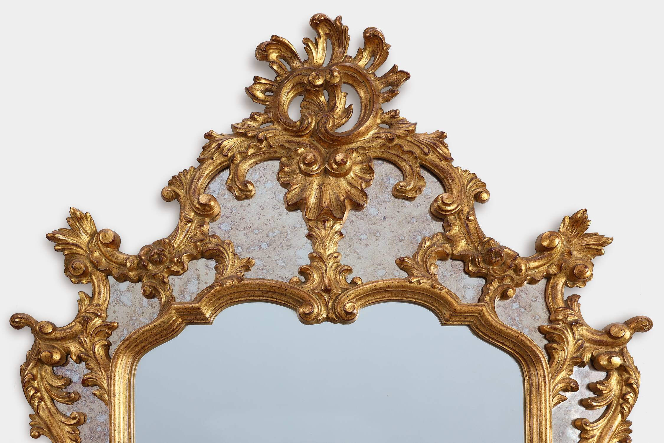 20th century large gilded baroque style mirror by Deknudt, Belgium
