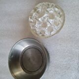vintage glass flower holder and base Etain du Manoir