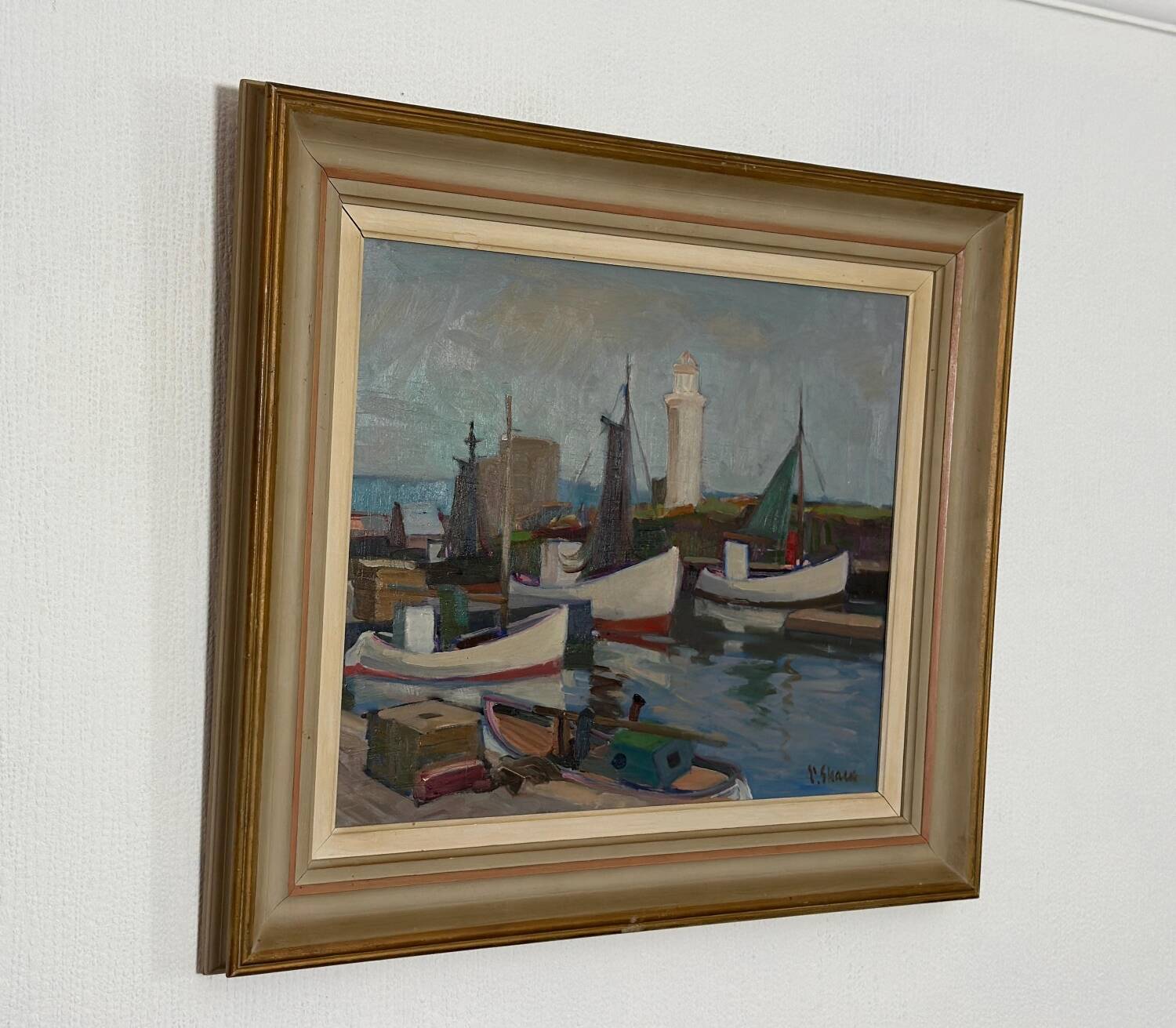 Huile su panneau suédois – « Bateaux » par Eskil Skans