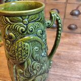 Green Barbotine Pitcher and Mug