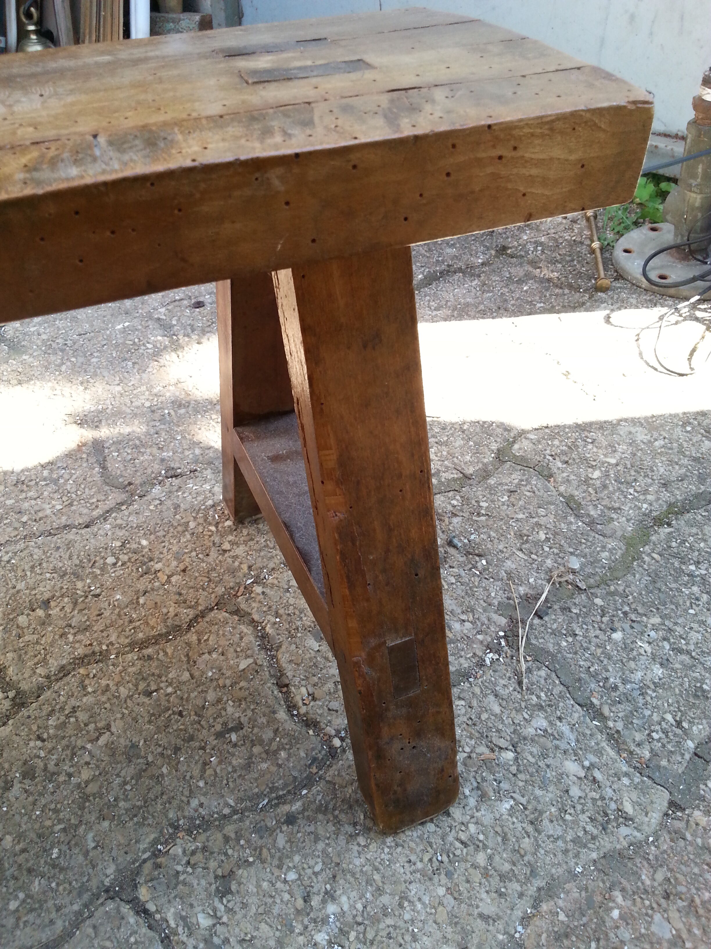 Vintage children’s walnut bench