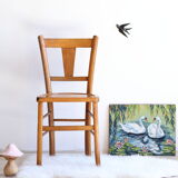 Bistro chair of the 50s in patinated wood