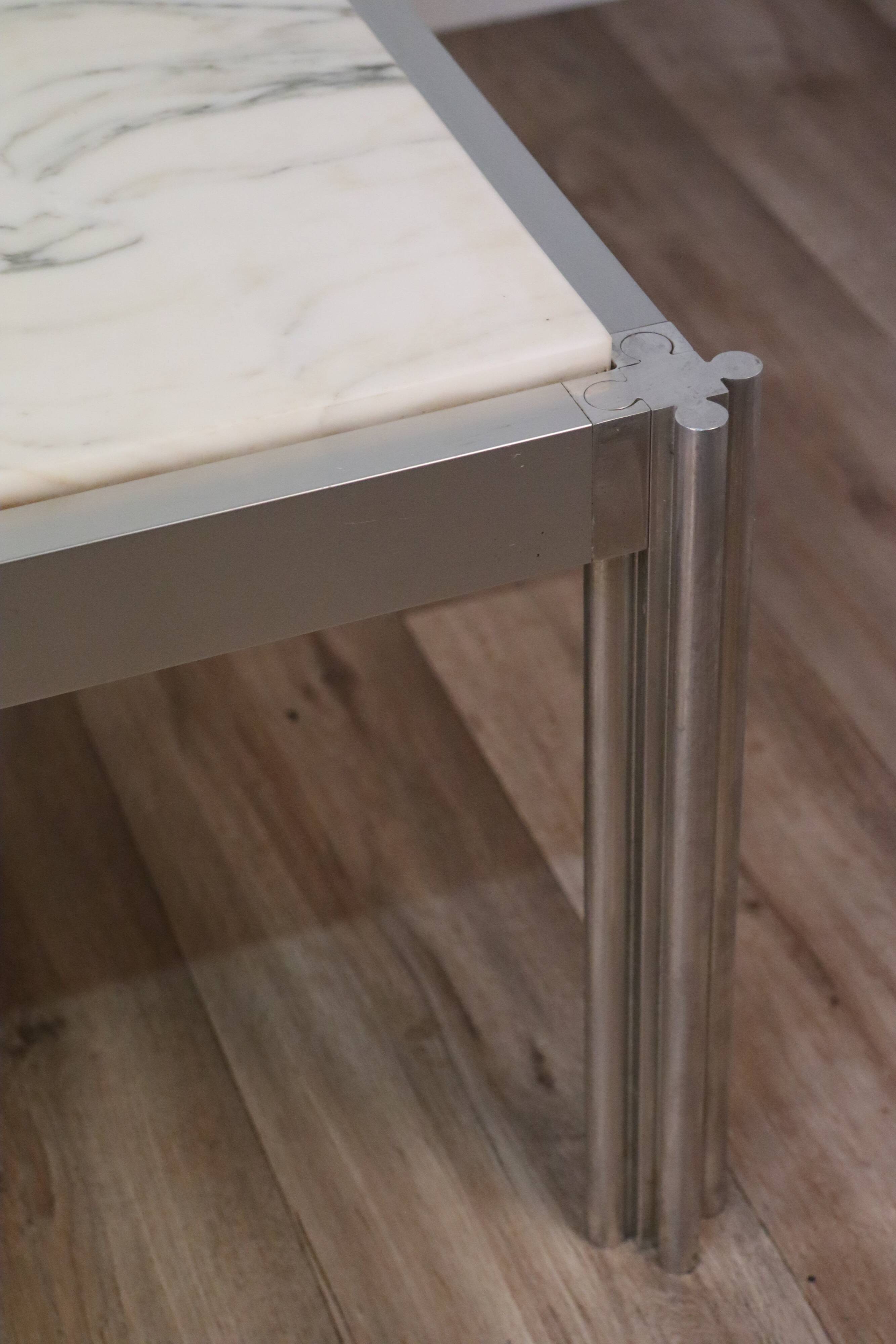 Table basse de Georges Ciancimino en marbre et aluminium, 1970