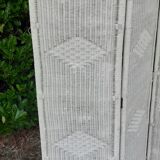 Wicker rattan screen 3 white flap