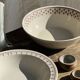 Set of a salad bowl and a vintage brown circular dish D28.