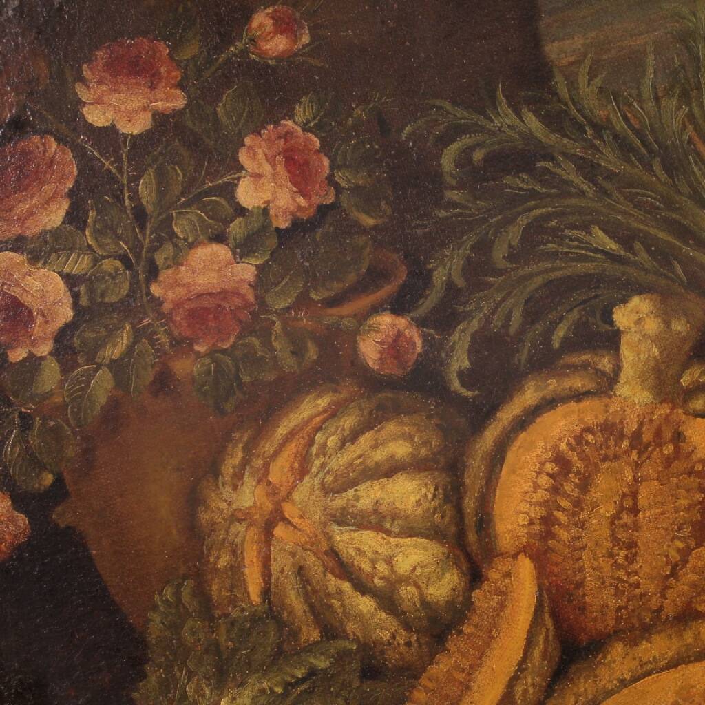 18th century oval painting still life