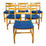 6 Scandinavian oak chairs from the 1960s.