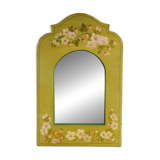 Shabby green mirror with flowers