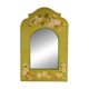 Shabby green mirror with flowers