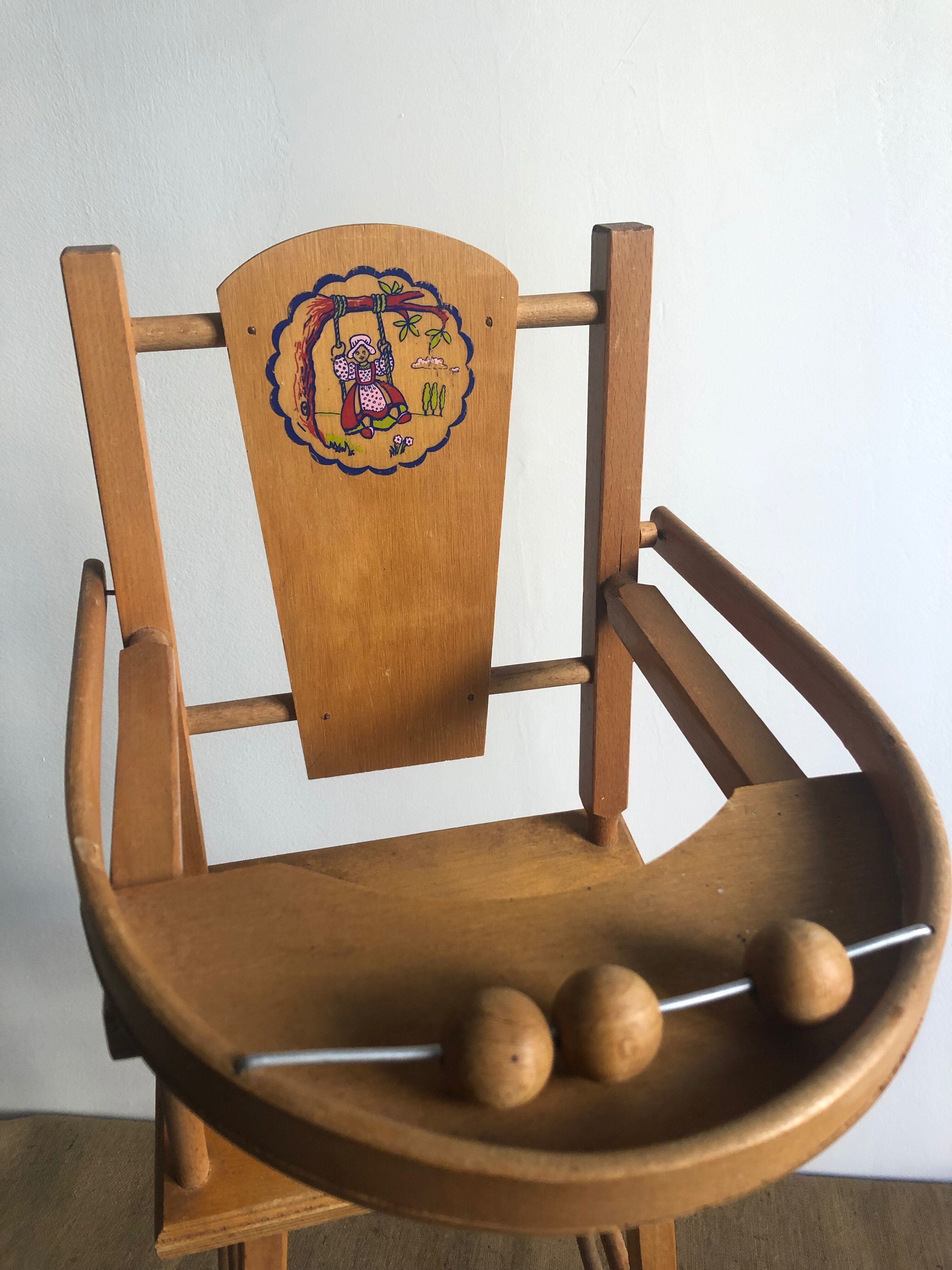 Doll high chair, Antique toy