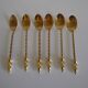 6 teaspoons, guaranteed fine gold EMF, original box -1950-