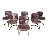 Vintage dining chairs by Cidue set of 6, 1970s