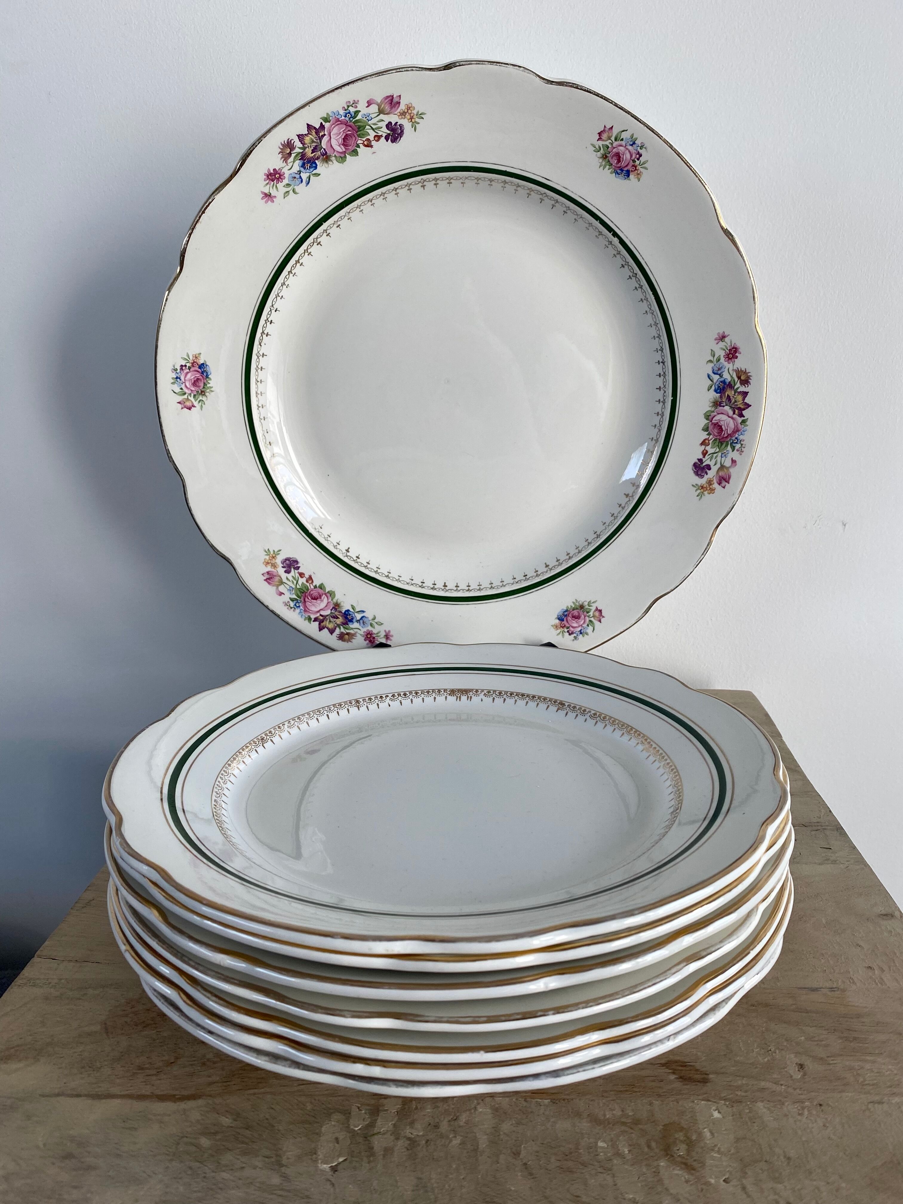 Plate service and dish Sarreguemines old