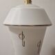 White opaline pendant lamp with gold décor