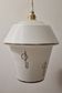 White opaline pendant lamp with gold décor