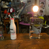 Vintage Sèvres crystal lamp base, Bauhaus/Art Deco design