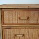 Chest of drawers with 5 wicker and bamboo drawers, 70s/80s.