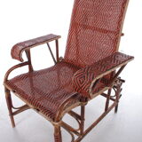 Vintage Rattan and bamboo Lounge chair, 1960s