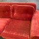 Vintage Scandinavian 3-seater burgundy velvet sofa