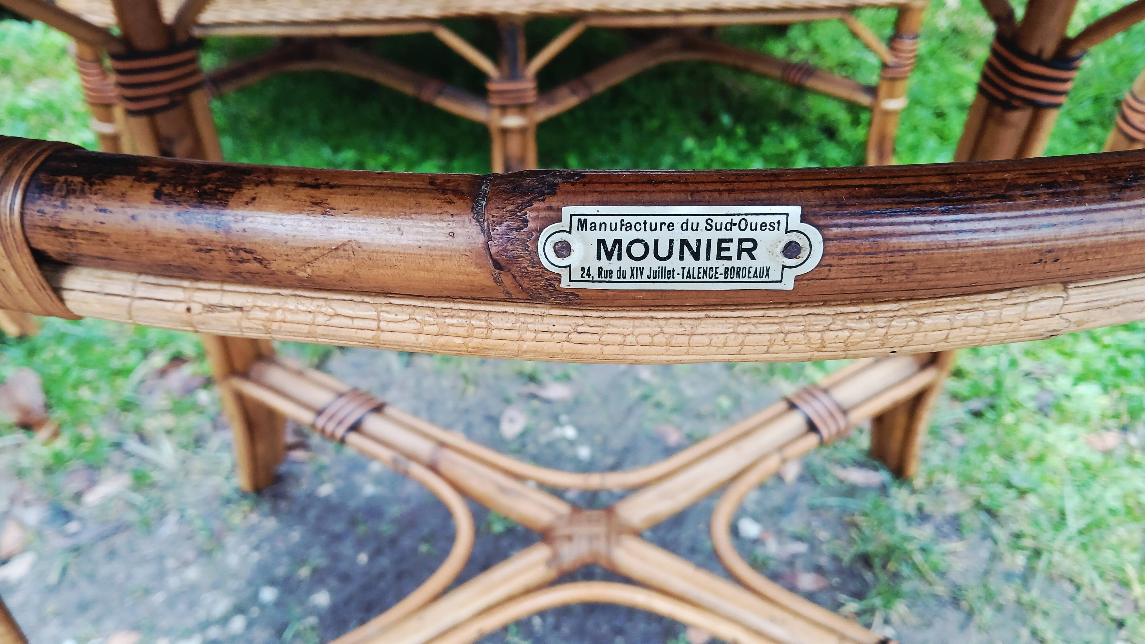 Salon d'hiver ancien en rotin (7 pièces)