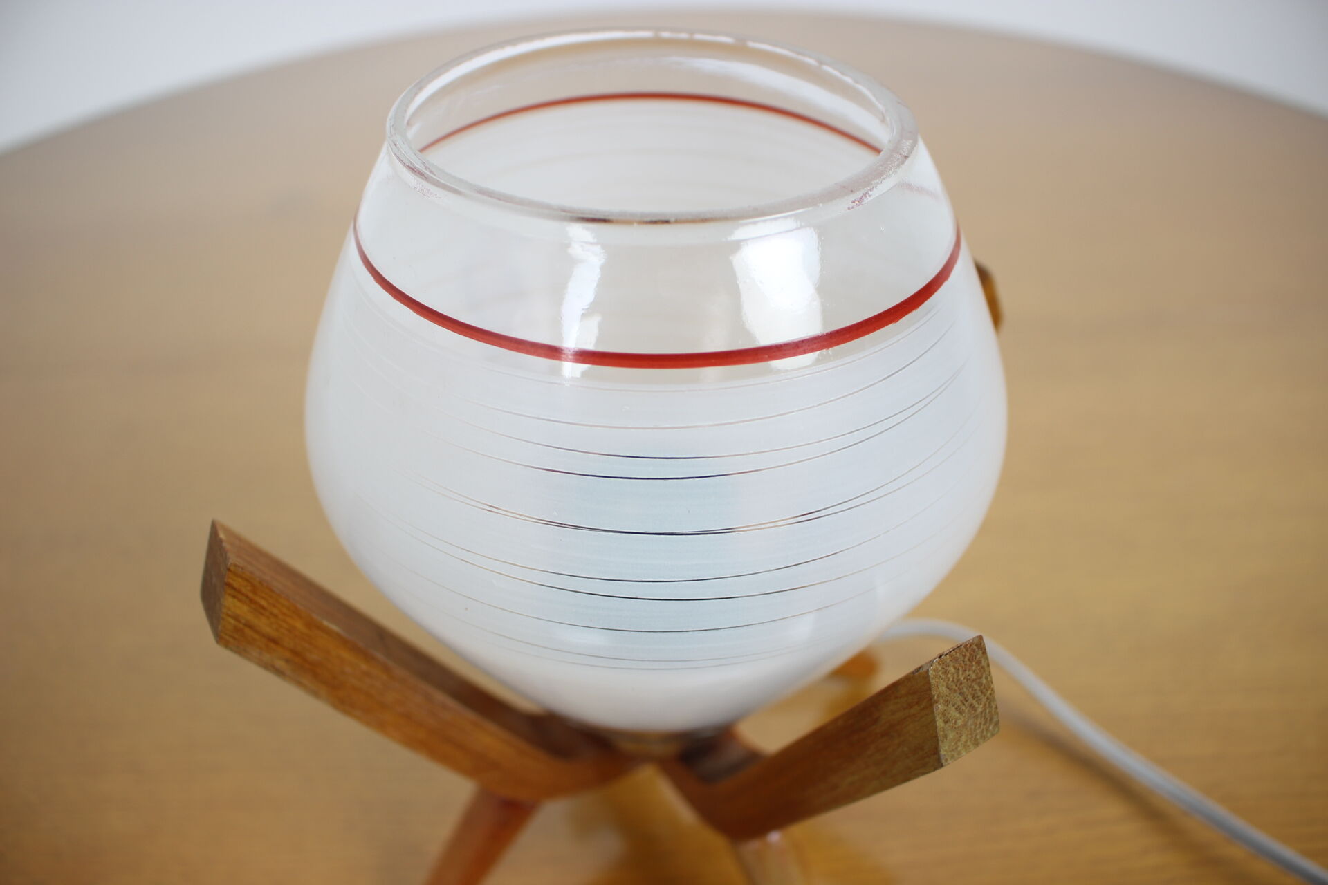 Mid-century design bedside table lamp Dřevo Humpolec, 1970's.